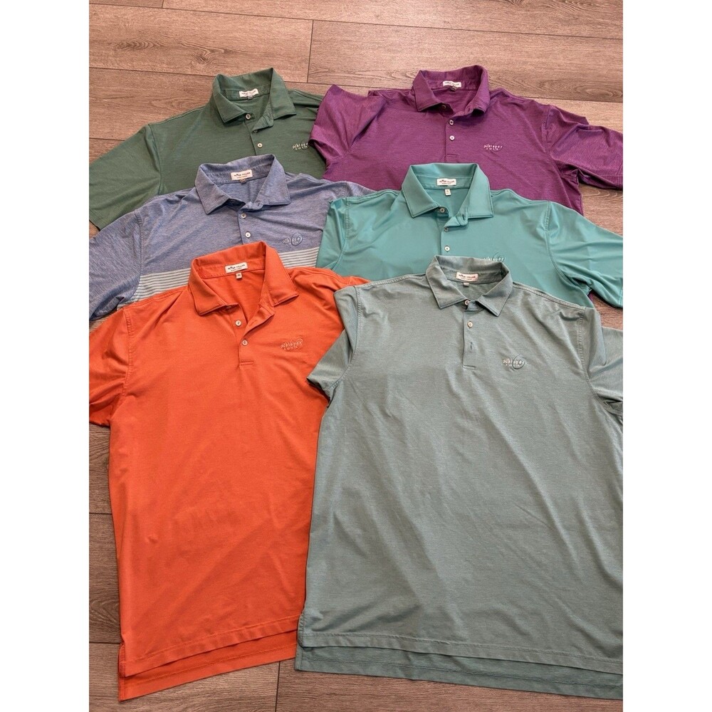 Peter Millar Summer Comfort‎ Polo Mens XL Lot OF 6 Performance Golf Whisper Rock
